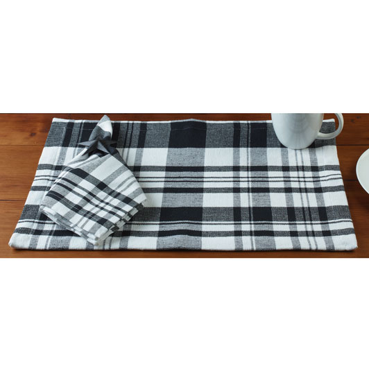 Pumpkin, Holly Buffalo Check Towels - Black Set of 2