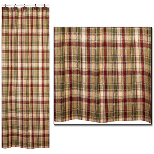 The Country House, Country Red Plaid Shower Curtain